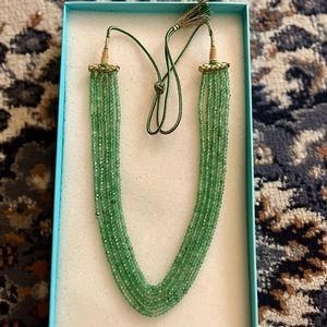 Green/emerald glass bead necklace